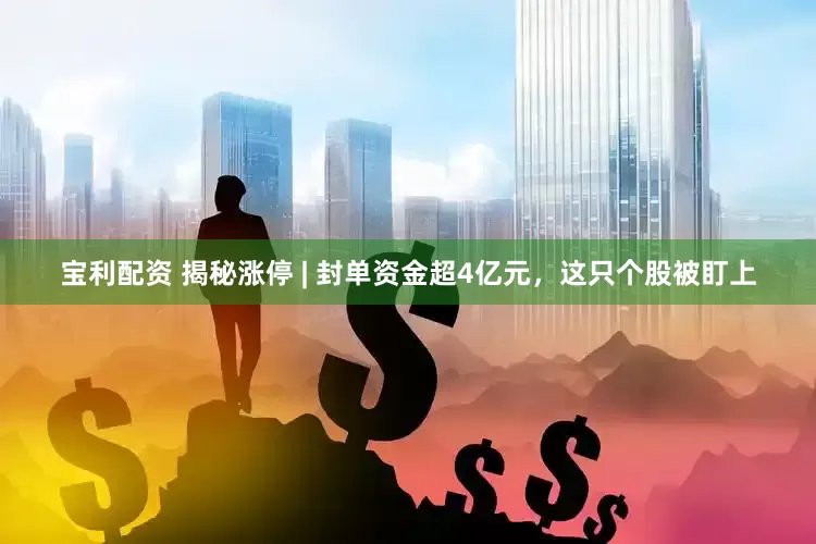 宝利配资 揭秘涨停 | 封单资金超4亿元，这只个股被盯上